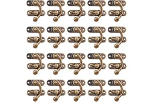 WANGCL Paquete de 20 ganchos antiguos de cuerno vintage, cerradura de hebilla derecha con tornillos para regalo de vino, joyas, cajas de madera