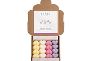 FOSSE LIVING Sweet Selection Strong Scented Wax Melts 16 Pack - 4 of Our Favourite Sweet Scents – French Vanilla, Coconut Paradise, Woodland Berries and Blueberry & Vanilla