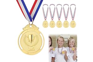 KARELLS Medal dla dzieci, medal zwycięzcy do szkoły, 5 sztuk medali piłki nożnej, medale trofeum, złote medale metalowe, medale urodziny dziecka na imprezę festiwal zawody sportowe zabawki nagrody