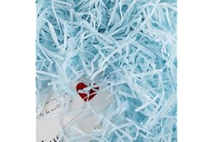 KDMNZOO 200g Papier Déchiqueté Raffia Remplissage Cadeau Hamper Shred Papier Cadeau de Remplissage Remplir des Fournitures de Fête et Emballage Cadeau (Bleu)