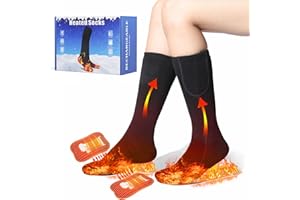 LOTTBUTY Beheizbare Socken,5V/5000mAh Beheizte Socken Herren Damen Fußwärmer Heizsocken mit 4 Einstellbarer Temperatur,Fusswärmer Elektrisch Warme Socken für Winter Outdoor Camping Angeln Wandern