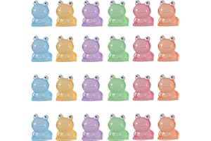 FADBUDSS 24 PCS Mini Resin Frogs, Mini Resin Animals Tiny Frogs Figurines Glow in the Dark, Miniature Figurine Luminous Ornaments for Garden DIY Craft Micro Landscape Car Aquarium Dollhouse Decoration