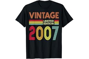 VINTAGE BIRTHDAY GIFTS APPAREL CO. Vintage 2007 Funny 18 Years Old Boys and Girls 18th Birthday T-Shirt