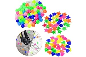 KHYYQUA 216 Pcs Rayons De Roue De Vélo Perles,Clicker à Rayons Réfléchissants pour Vélo d'enfant,Accessoires de Décoration de Bicyclette,DIY Enfants Filles Accessoires De Vélo