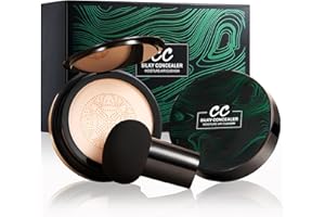 HOUSN Cojín De Aire CC Cream,Mushroom Head Air Cushion Foundation,Líquida Fundación,Maquillaje Larga Duración,Base de Maquillaje de Brillo Color Reparación,Corrector Natural Incluso Tono De Piel-Natural