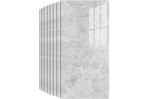 HVIWW Marble Tile Stickers 60 x 30cm, 10 Pcs Self Adhesive Wall Tiles Waterproof, Stick on Tiles for Bathroom, Kitchen, Backsplash (Karen Grey)