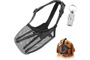 YINRIKOM Maulkorb für Hunde, gefaltet weiches Netzgewebe für kleine bis mittelgroße große Hunde mit verstellbaren Riemen Feste Schnallen um Beißen Kauen Lecken zu verhindern(Schwarz,L)