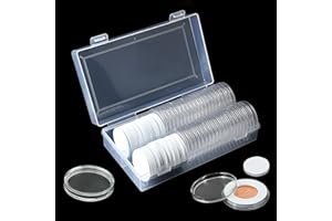 HNBTX Juegos de Cápsulas para Monedas,Portamonedas De 46 Mm,40 Caja para Monedas Exposicion(17/20/25/27/30/33/38/40/46mm)