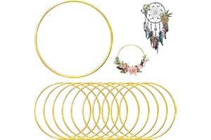 LEEWYOU Pack of 10 Metal Rings, 10 cm Handmade Metal Ring, Decorative Rings for Hanging, for Round Metal Rings for Crafts, Dream Catcher Rings, Flowers Hoop for DIY Floral Hoop, Wedding Wreath, Floristry,