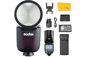 Godox V1S V1-S Flash pour Sony, 2.4G TTL Godox V1 Sony Ronde Flash HSS 1/8000s, Lampe Pilote LED, 480 éclairs à Pleine Puissance, pour Portrait Mariage Voyage Product Photographie