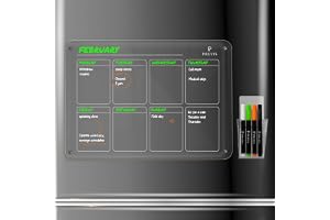 PREVIS Magnetisk veckoplanerare i akryl för kylskåp A3 (40 x 30 cm) med 4 whiteboardpennor – Veckoplanerare för kylskåp – Magnetisk kalender för