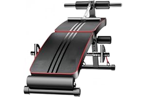 HUIPENG Multifunctional Sit Up Bench Adjustable Thigh Support Foldable Abdominal Training Workout Board with Headrest Arm Pulling Rope for Home, Office and Gym Roman Chair