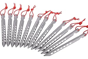 iBasingo Picchetti in Titanio Picchetti per Tende Ultraleggeri a Forma di V. Accessori per Tende da Campeggio All'aperto Picchetti Portatili Tenda Chiodi 6/8/12 Pezzi/Lotto Ti1524I