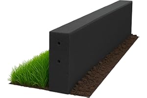 ‎VIVOL Vivol Gummi Randsteine - Rasenkantensteine - 100x25cm - 50mm dick - Schwarz - Fallschutz mit TÜV - Geeignet für Sandkasten, Spielplatz, Fußweg oder Terrasse