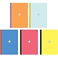 Flexbook Smartbook Notebook Set Ruled | Large | 17x24cm | 160 pages | 70gsm Fabriano Ivory Paper | Colorful Eco Paper Cover | Pack of 5 Notebooks | Multicolour - Blue, Light Blue, Orange, Pink, Yellow