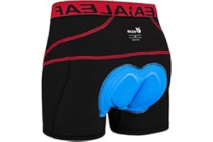 BALEAF Short Cycliste Homme Cuissard Vélo Homme Cycliste Short VTT avec Coussin de Compression à 5 Couches Rembourré Caleçon Vélo Homme Respirant à Séchage Rapide Anti-Glissante
