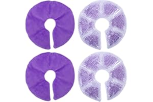 RUBYWOO&CHILI Breast Ice Pack Breastfeeding Gel Pads, 2 Pack Reusable Hot and Cold Therapy Breastfeeding Gel Pads, 3-in-1 Breast Therapy Breast Heat Pads, Breast Feeding Essentials for Breastfeeding Mum