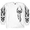 Hot Leathers Men's Ghost Skull Long Sleeve Shirt (White, XXX-Large)