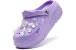 SECHRITE Platform Sabots pour Femme Tongs de Loisirs et vêtements de Sport Sabots de Sanitaire avec Charms Clogs de Wedge Tailles, 36-42 EU