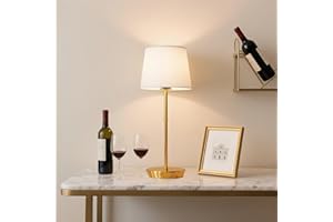 Yinglap Lampara de mesa inalambrica, 5000mAh lamparas de mesita de noche recargable, magnética, regulable y con control remoto, candeeiro mesa de cabeceira LED táctil sin cable para salon comedor