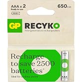 GP Batteries ReCyko 650 AAA İnce Kalem Ni-Mh Şarjlı Pil, 1.2 Volt, 2'li Kart