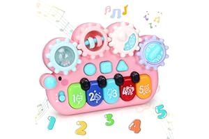 SHMILY Kinder Piano Musikspielzeug Ab 12 24 Monate： Montessori Spielzeug Für Kinder Ab 1 Jahre Igel Baby Mini Piano Keyboard Ab 18 Monate Mädchen Jungen Spielzeug Mit Licht Klavier Für Kinder Ab 2 3 4 Jahre