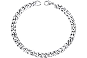 PROSTEEL Herren Armband Klassische Panzerkette 3,5/6/9/12mm 21cm kubanische Gliederkette Armband Herren Hip-Hop Armkette Modeschmuck Geschenk für Männer Frauen Edelstahl/18k vergoldet