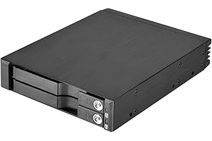 SilverStone SST-FS202B - Boîtier disque dur interne 3.5“ pour SAS/SATA HDD ou SSD 2x 2.5“, en aluminium, sans plateau, échangeable à chaud, avec serrure, noir
