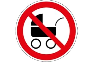 easydruck24de 'AdesivoNon Passeggino erwuenscht, Ø 9,5 cm, Art. Nr. Hin 090, Nota Adesivo, avvertenze, Passeggino di divieto