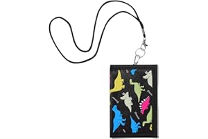 Lancry Brustbeutel Kinder für Jungen und Mädchen, Geldbeutel Kinder mit Schlüsselband und Reißverschluss, Süße Portemonnaie mit Geldscheinfach und Münzfach (Dinosaurier)