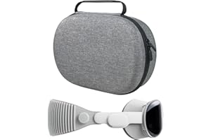 Miimall Handtasche Kompatibel mit Apple Vision Pro Case Tasche, Tragbare Aufbewahrungs Schutztasche Oxford Stoff+Eva Kratzfest Stoßfest Schutzhülle Tragetasche für Apple Vision Pro 2024-Grau