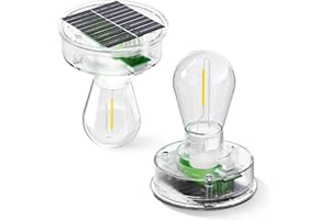 BUCASA 2 Stück Garten Solarleuchten Ersatzteile, 8cm Solarleuchten Ersatz Top mit Heller LED-Glühbirne, Transparente Ersatzdeckel Solarpanel für Solarlampen Solarlaterne Gartenleuchten DIY Deko