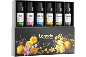 Lanedo Pure Essential Oil Gift Set, Essential Oils for Diffusers for Home, Essential Oil Set for Christmas Thanksgiving Day, Lavender, Lemon, Peppermint, Chamomile, Deep Sea, and Rose Oils
