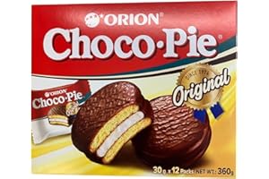 POKOHOME Orion Choco Pie Original, 30g x 12 Packs, Net Weight 360g,Chocolate-coated Snack Cake with Creamy Marshmallow (1)