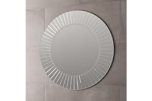 Artis Bathroom Wall Mounted Mirror 60cm x 60cm Round Simple Elegant Design Frameless Bevelled Modern Round Bathroom Mirror