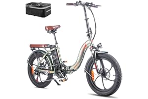 Fafrees Electric Bike, 20" Fat Tire Ebikes, 18AH 36V 250W Folding Electric Bikes, 70-150KM E Bike with SHIMANO 7 Speeds, 3 Riding Modes, City E Bike Mountain Bicycle for Adults