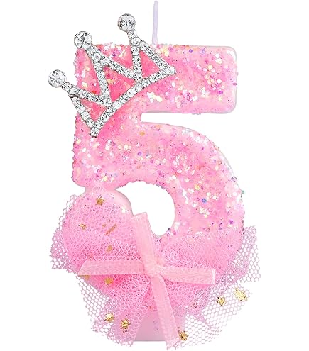 LUTER 7,5cm Verjaardag Nummer Kaars, Glitter Roze Nummerkaarsen Taarttopper Vlinder Verjaardagskaarsen met Pailletten voor Verjaardagsvieringen Benodigdheden (Nummer 2