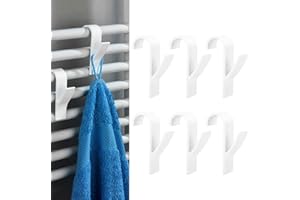 anyuan boy 10 Pezzi Ganci Per Radiatori, Ganci per Termoarredo Bagno Bianchi,Appendi Accappatoio Bagno per Accappatoio, Vestiti e Asciugamani