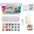 IS MUHE Tie Dye Set, 18 Colors All-in-One Permanent Tie Dye Pigment Set, DIY Handmade Art Non-toxic Tie Dye Set for Kids Adult Textile Craft Party1 Bag (Just Add Water)