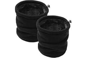 MOVYEE 2 Pièces Cache-cou en Polaire Hiver,Écharpe Tubulaire,Homme et Femme,pour Ski,Cyclisme,Moto,Running,Coupe-Vent