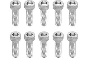 Biqiure M6 Motorcycle Screw Silver Aluminum Alloy Motorcycle Hex Socket Head Bolts Bumper Screws M6 x 20mm Motorcycle License Plates Fairing Bolts Screws,10pcs