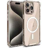 Minesk iPhone 16 Pro Max i&ccedil;in MagShield Serisi MagSafe ile Uyumlu K&ouml;şe Korumalı Şeffaf Hybrid Kılıf Ultra G&uuml;&ccedil;l&uuml; Manyetik &Ccedil;emb