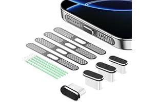 BelleVive 8er-Pack USB-C-Staubschutzstecker, Typ-C-Ladeanschlusssteckerabdeckung, Ohrhörer-Lautsprechernetz, staubdichte Klebeabdeckung, Telefonzubehör für iPhone 16/iPhone 15