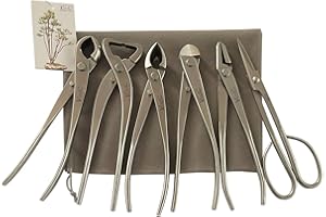 vouiu 6-teiliges Bonsai-Werkzeug-Set, Knaufschneider, Kofferraumspalter, konkaver Schneider, Drahtschnitt, Jin-Zange, Bonsai-Schere