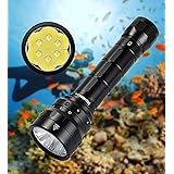 Wurkkos DL61 Torcia Subacquea da 7000 Lumen Ricaricabile, 6*Cree XPL2 LED Torcia Subacquea Professionale Con 2 5000mAh potenz
