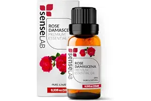 SenseLAB Aceite Esencial de Rosa Damascena - Aceite de Rosa Damascena Natural 100% Puro de Grado Terapéutico para Difusor de Aromaterapia y Humidificador - Aceite para el Cuidado de la Piel (10 ml)
