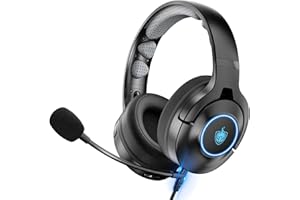 YOTMS Auriculares Gaming, Cascos Gaming para PS5, PS4, PC, Q9 2-IN-1 Auriculares inalámbricos Bluetooth Over-Ear con micrófono, para Switch Teléfono Portátil Mac (Azul)