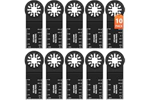 iFldnnry Multitool Sägeblätter Werkzeug, Multifunktionswerkzeug Zubehör, Holz Weichmetall Kunststoff 34mm Oszillationswerkzeug Multimaster Sägeblätter Kompatibel mit Bosch Fein, 10 Stück