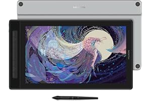 HUION Kamvas Pro 16 2.5K 145% sRGB Tavoletta Grafica con Schermo, QHD 2560x1440 a Laminazione Completa con Schermo con 8 Tasti Programmabili e Pennino in Feltro per Disegno Digitale