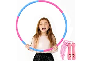 Bojoncka Hula Hoop Kids Home Gym - Jump Rope Hula Hoops for Kids Toy,Hula Hoops Bulk Kids Hula Rings for Sports Playing Skipping Rope - Detachable Design(6pcs)